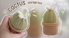 the crocheted cactus storage box is easy to make and perfect for small children