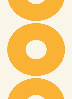 an orange and white print with two circles on the bottom, one circle is smaller than the other