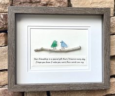 two birds are sitting on a branch with a poem in the frame that says, your husband is a great gift for someone every day