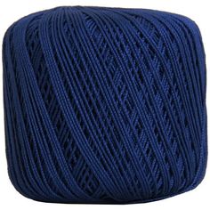 blue yarn ball on white background