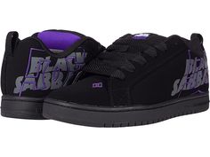 DC DC X Black Sabbath Sneaker Collection - Men's Shoes : (Court Graffik) Black/Black/Grey : Add to your sneaker collection with the DC DC X Black Sabbath Sneaker Collection. Easy slip on styling or lace-up sneaker in a bold, multicolor design. Choose between lace-up or slip-on colorway. Textile or leather upper, breathable textile lining and footbed. Durable midsole, EVA or rubber outsole. Style numbers: ADYS300700-XKKS ((Manual) Black/Black/Grey), • ADYS400076-KBK ((Pure) Black/Battleship/Black Cool Shoes For Men, Dc Court Graffik, Dc Sneakers, Dc Pure, Skateboard Aesthetic, Black Nike Shoes, Funky Shoes, Best Shoes For Men, Chunky Shoes