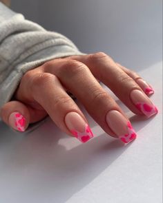 Square Nail Designs, Short Square Nails, Nails Square, Pink Cow, Pretty Acrylic Nails