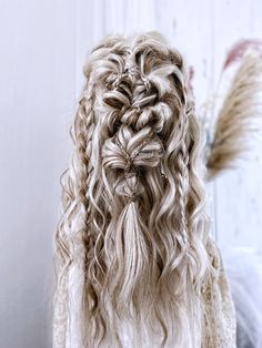 Viking Braids, Purple Wedding Dress, Boho Wedding Decorations, Hot Hair Styles, Wedding Hairstyles Updo, Fancy Hairstyles, Bridal Hair And Makeup, Wedding Hair And Makeup