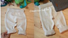 two pictures of the same baby's leggings, one in white and one in grey