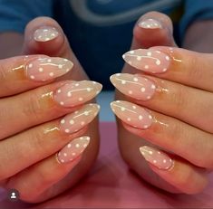 Polka Dot French Tip, Dot French Tip, Nail Ideas At Home, Nude Nails Acrylic, Nail Art Nude, Vacation Nail Ideas, Acrylic Nails Winter, Simple Nail Ideas, Nails 23