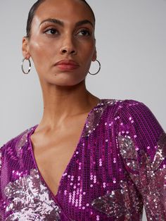 Sequin Wrap Dress, Surplice Neckline, Long Sleeve Sequin, New Dress, Wrap Dress, Sequin, Cocktail Dress, New York, Long Sleeve