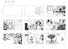 the storyboard shows different scenes from various films