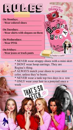 the rules for girls who are wearing pink