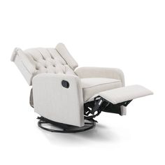 the reclining chair is upholstered and ready to be used in any room