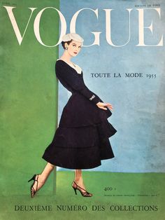 a magazine cover with a woman in a black dress