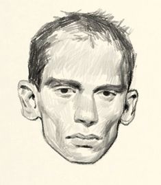 a drawing of a man's face is shown