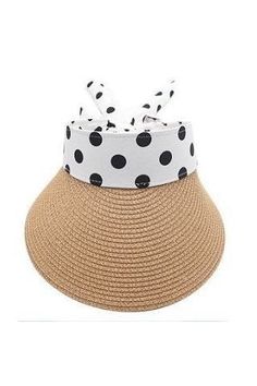 Polka Dot Crown Wide Brim Straw Sun Visor UPF 50+ UV Protection Cap Hat High Polka dot Design Crown makes it comfortable when wearing it. Occasion: Water pool, golfing, boating, running, travel, camping, beach Material: Polyester and Paper Straw Size: One Size Fit Most with Knot strap. Head circumference:21"-25" - Black, Beige, Camel Available Straw Visor, Camping Beach, Water Pool, Bucket Hat Black, Black Camel, Mesh Ribbon, Polka Dot Design, Dot Design, Fascinator Hats