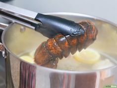 a large metal pot with some food in it