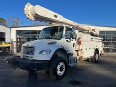 This big bad four-wheel-drive unit has a 55 FT Altec Bucket, 6 Foot Jib, and a 2 Man 800 pound bucket. This unit also has a 300HP 8.9 Liter Cummins motor. This unit was Fleet owned and maintained just serviced and inspected. It has six fresh tires, new batteries, a 20K winch in the bumper, bumper storage, spotlight, outriggers, rear pinto ball hitch, air hook ups, even still has the platform plates for the outriggers to rest on and the wheel chocks. This unit is ready to put to work. Davis4x4.com