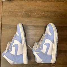 High Top Light Blue Jordans. Used In Good Condition Light Blue Jordans, Blue Jordans, Jordan 1s, Shoes Jordan, Womens Jordans, Top Light, Jordan Shoes, Womens Shoes Sneakers, High Top