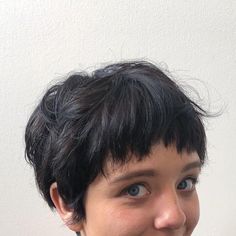 Harry • Queer Cut+Color Specialist on Instagram: "Okay! This cutie can literally pull off ANYTHING! We went a bit darker and shorter today, and it looks amazing on Frances 😱 . . . #razorcuts #shorthair #slcsalon #utahsalon #slchairstylist #portlandsalon #slchairstylist #portlandsalon #pdxsalon #portlandhairstylist #pdxhairstylist" Short Hair Long Sides, Rebecca Hall Short Hair, Winona Ryder Pixie Cut, Glasses With Short Hair, Short Dyed Hairstyles, Growing Out Pixie Haircut, Alternative Short Hair Grunge, Types Of Bob Haircut