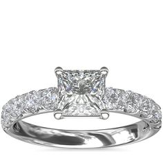 Exquisite in design, this diamond engagement ring features pavé-set diamonds complemented by platinum that beautifully frames your center diamond. Princess Diamond Engagement Rings, Timeless Engagement Ring, Pave Diamond Engagement Rings, Lab Grown Diamond Engagement Ring, Pave Engagement Ring, Pave Diamond Ring, Lab Grown Diamonds Engagement, Platinum Metal, Princess Diamond