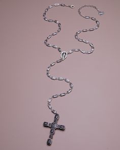 Stainless Steel, Cubic Zirconia 14" necklace | 2" extension chain | 8" Drop | 2" Cross Multiple sizes are available Handmade in Los Angeles Follow these tips to keep your jewelry looking its best! Cross Rosary, Face Jewellery, Crystal Cross, Nameplate Necklace, Lip Ring, Belly Chain, Hand Chain, Bead Charm Bracelet, Chain Anklet