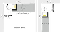 the diagram shows how to install an electrical outlet in a wall or ceiling, and where it is located