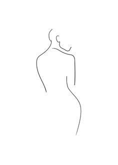 a black and white line drawing of a woman's body