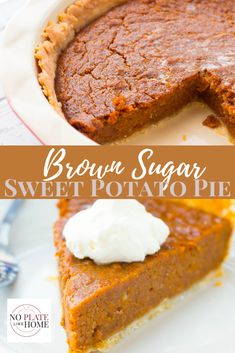 a slice of brown sugar sweet potato pie