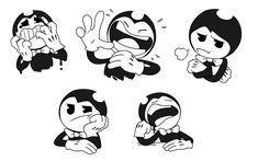 cartoon character expressions with different facial expressions and gestures, including the expression of an angry man