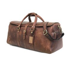 "Hunter Brown Leather Weekender Bag, Women Handmade Travel Duffle, Mens bag, Holdall Luggage, Luggage Sport Duffle, Winter Sale, Gift Bag, Father's Day Gift * FREE PERSONALIZATION * --------------------------------- Our Leather Heat Embossing / Personalisation / Initials options are available for FREE! With selection of our products, it is always a great idea to get personalised stuffs as sweet memories. Engravings are done on the leather, which ages. (Up to 6 Characters, including numbers). * P Functional Brown Duffle Bag With Leather Lining, Duffle Bag Men, Mens Overnight Bag, Brown Waxed Finish Rectangular Duffle Bag, Brown Leather-lined Duffle Bag For Weekend Trips, Brown Rectangular Waxed Finish Duffle Bag, Brown Rectangular Waxed Duffle Bag, Leather Duffle Bag Men, Brown Duffle Bag With Adjustable Strap For On-the-go