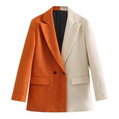 Mael Two Tone Color Woolen Blazer Winter Orange, Orange Suit, Orange Blazer, Suit Coat, Blazer Fashion, Suits Coats, Suit Fashion, Wool Blazer, Coat Fashion