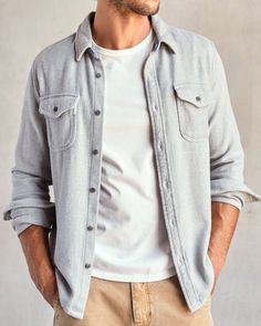 Often imitated, never duplicated, this is the coziest shirt ever made. Outerknown's most beloved item for all seasons and quality that feels so damn good every time you throw it on. Fall Fit, Men's Shirts, Clean Design, Casual Shirts For Men, All Seasons, Casual Button Down Shirts, Clothing Brand, Heather Grey, Sustainability