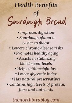 the health benefits of sourdough bread are shown in this sign that says,