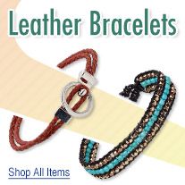 the leather bracelets are all different colors and sizes, but one is for sale