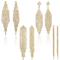 PRICES MAY VARY. Appropriate and Lightweight: these long dangle earrings for women are in suitable size and lightweight, your ears won't be pained after a day wearing, bringing you with a good experience Elegant Fringe Design: these chandelier earrings adopt a classic and elegant tassel design, decorative chains of different lengths can give your ears a sense of layering and increase your charm Reliable and Comfortable: the crystal fringe chains earrings are mainly made of rhinestones, exquisite Crystal Fringe, Earrings Chandelier, Gifts For Your Sister, Long Tassel Earrings, Long Dangle Earrings, Earrings Crystal, Crystal Wedding, Rhinestone Necklace, Rhinestone Earrings