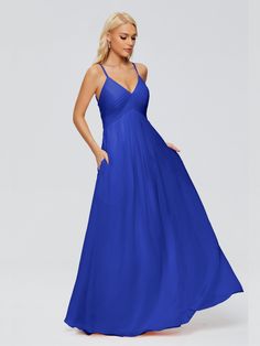 Royal_Blue Ink Blue Bridesmaid Dresses, Bridesmaid Dress Chiffon, Spaghetti Strap Bridesmaids Dresses, Royal Blue Bridesmaid Dresses, Short Long Dresses, Bridesmaid Dresses Long Chiffon, Full Maxi Skirt, Dresses With Pockets, 120 Lbs