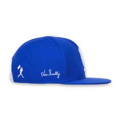 An embroidered signature on the side of this officially licensed piece marks a partnership between America's Brand and the greatest baseball broadcaster of all time. Vin Scully's official Vin's Mic logo designed by Baseballism is embroidered in 3d on the front of the cap. - Blue Cap - Light Grey underbill - Interior features the Baseballism core values: country, class, honor, tradition. Fabric: Polyester (85%), Wool (15%) Care: Hand Wash – Cold Water Mic Logo, Vin Scully, Core Values, In 3d, Pre Order, All About Time, Fitness Models, Baseball, Quick Saves