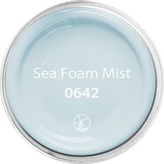 sea foam mist 0042 is shown in the bottom half of a glass container