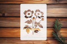 an image of flowers on a wooden background