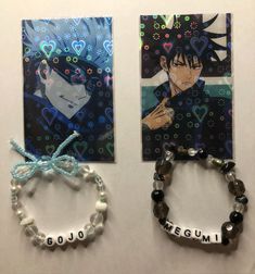 Jujutsu Kaisen Bracelet, Jjk Jewelry, Gojo Bracelet, Jjk Bracelet, Scene Bracelets, Jjk Gojo, Gojo Megumi, Make Clay Beads, Diy Kandi Bracelets