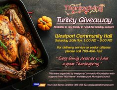 a thanksgiving turkey giveaway is on display