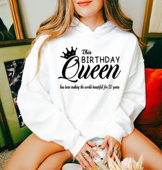 Custom Birthday Queen, Girls Birthday Sweatshirt 2024, Birthday Squad Personalization Matching Party Shirts,  Birthday Gift Custom Tees This shirt is of high quality, super soft, and comfortable. It's made from premium vinyl and professionally heat-pressed. Please review all color and size charts before placing your order. Since each shirt is custom-made based on your choices, returns or exchanges are not accepted unless there's an issue with your order. We use various shirt brands depending on Birthday Long Sleeve T-shirt With Text Print, Custom Print Long Sleeve Birthday T-shirt, Birthday Sweatshirt, Birthday Queen, Girls Birthday, Custom Birthday, Custom Tees, Party Shirts, Size Charts