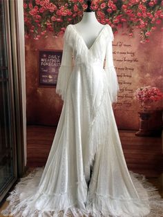 Christine Daae Costume Adult Christine Daae White Lace Robe - Etsy Christine Daae Nightgown, Christine Daae Dressing Gown, White Dressing Gown, Christine Daae Wedding Dress, Christine Phantom Of The Opera Costume, White Witch Dress, Christine Daae Costume, Victorian Dressing Gown, Christine Phantom Of The Opera