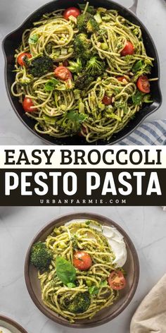 Perfect for quick weeknight dinners, this Easy Broccoli Pesto Pasta is a healthy meal that’s ready in just 30 minutes! Tossed with pesto, toasted lemon zest, and fresh cherry tomatoes, this dish bursts with flavor. Add a touch of fresh basil for a nutrition-packed bite that’s also great for make-ahead meal prep! Dinners Vegetarian, Broccoli Pesto Pasta, Pasta Toppings, Whipped Ricotta, Broccoli Pesto, Homemade Comfort Food, Pesto Pasta Recipes, Cozy Dinner