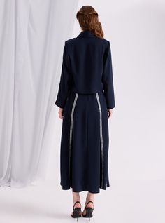 WF ATELIER High Waisted Skirt Model height: 177 CM 100% Polyester Skirt Length: 88 cm Jacket 50 cm Skirt Length, Dress Collection, Skirt Set, High Waisted Skirt, Tunic Tops, Knitwear, Trousers, High Waisted, Dresses