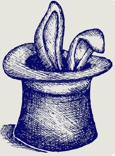 a drawing of a top hat with two hats on it