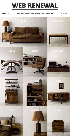 a bunch of different types of furniture on display