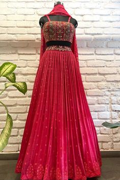 Label Anushree, Thread Work Lehenga, Embroidered Bustier, Indian Bride Outfits