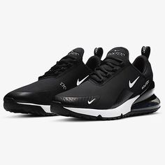 Nike Air Max 270 G Golf Shoe M 11.5 / W 13 Look Legendary In The Nike Air Max 270 G. The Silhouette Is A Stitch-For-Stitch Reconstruction Of The Original Big Air Icon, With The Addition Of Breathable Mesh And Innovative Traction That Performs At The Highest Level Of Play. * Shown: Black/Hot Punch/White * Style: Ck6483-001 *See Manufacturer's Website For Fit Guide. Condition: New Without Tags. No Box. New To Poshmark? Want A Free $10 Off Your Order? Use My Code Joexdidi When You Sign Up And You'l Black Nike Air Max With Boost Midsole, Black Nike Air Max With Boost Midsole For Outdoor, Nike Air Max Black Sporty Training Shoes, Black Nike Air Max Functional Shoes, Black Nike Air Max For Sports, Breathable, Nike 270, Baseball Shoes, Golf Shoe, Nike Force