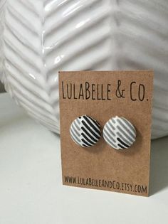 Shades of Grey Button Earring The Special One, Steel Post, Button Earrings, Free Post, Especially For You, Shades Of Grey, Etsy Earrings, Personalized Gifts, Cotton Fabric