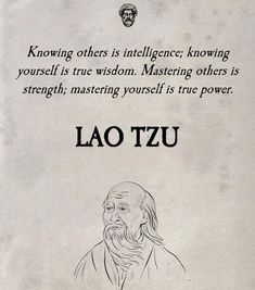 an image of lao tzu on the back of a book with words above it