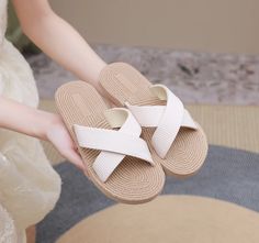 Lasaky - Chic Grass-Woven Travel Sandals with Hemp Bottom, Beach-Ready Platform Slides for Fashionable Outdoor Wear Casual White Sneakers, Travel Sandals, Shoe Sole, Office Shoes, Beach Flip Flops, Platform Slides, Mary Jane Pumps, Beach Ready, Outdoor Wear