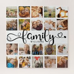 a family photo collage with the words,'family'in black and white